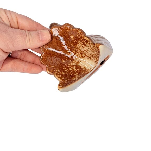 Mid Century Brown Glazed Pottery Dove Figurine Vintage Decor - Picture 8 of 10